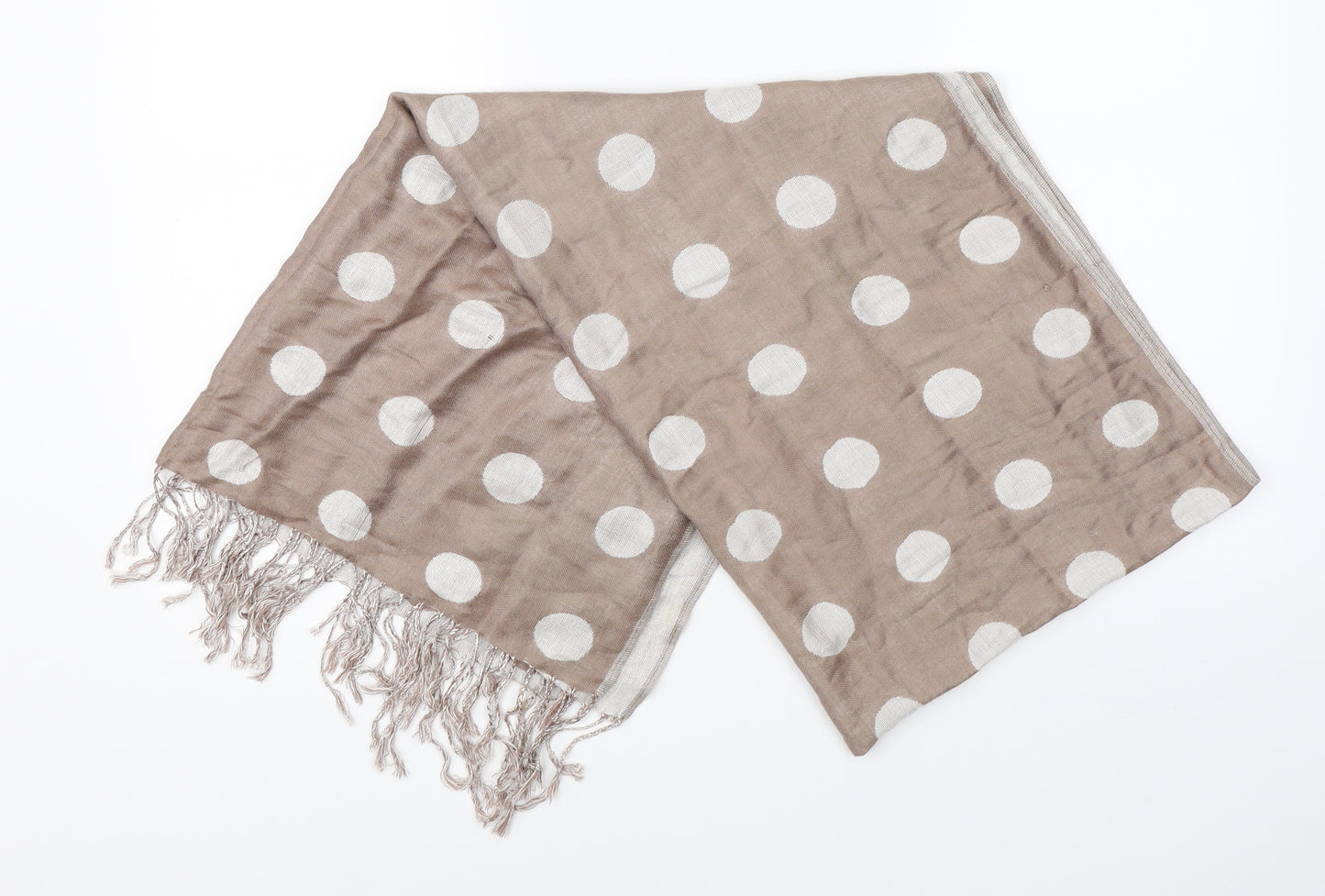 Preworn Unisex Brown Polka Dot   Scarf