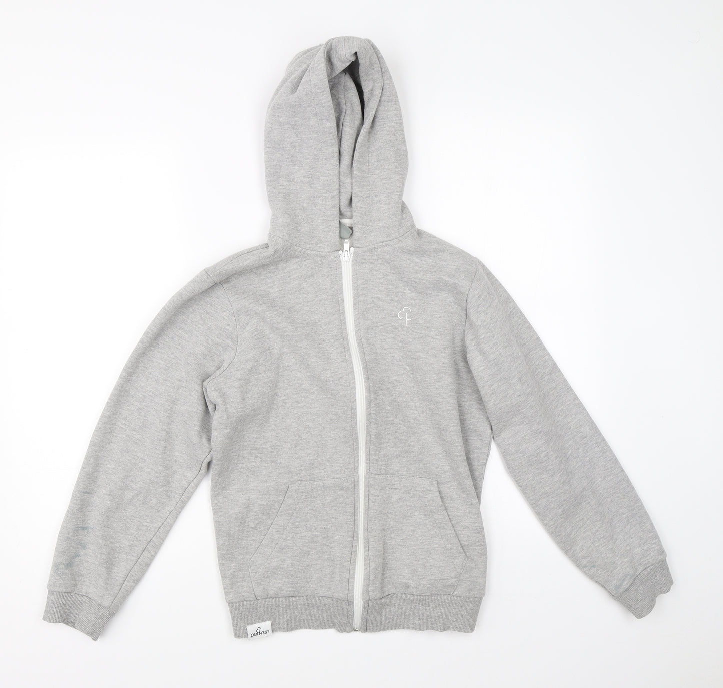 Parkrun Girls Grey   Full Zip Hoodie Size 13-14 Years