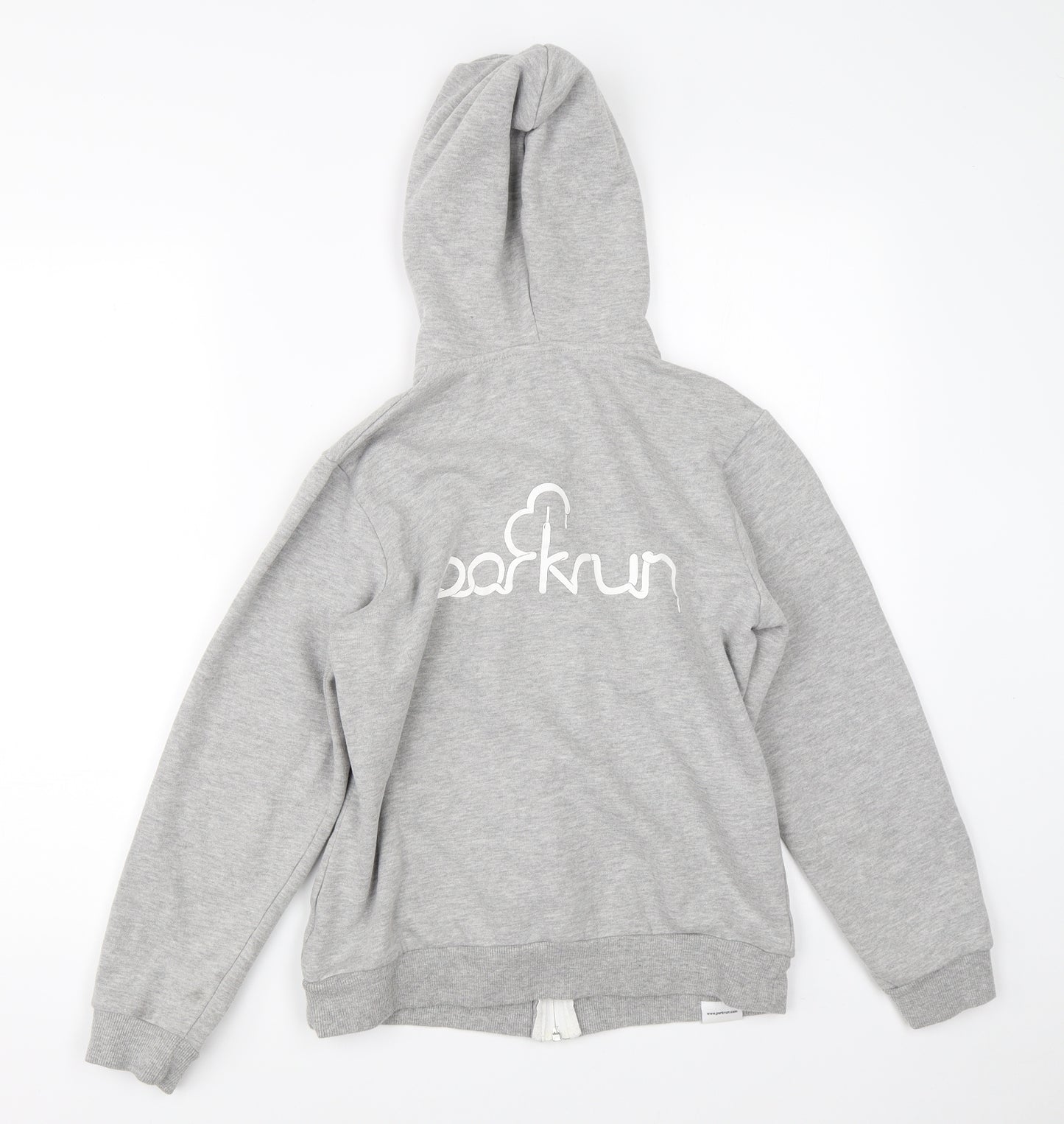 Parkrun Girls Grey   Full Zip Hoodie Size 13-14 Years