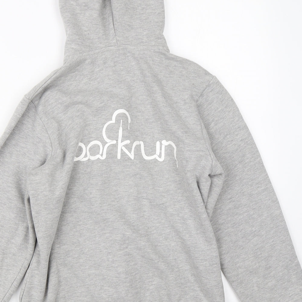 Parkrun Girls Grey   Full Zip Hoodie Size 13-14 Years