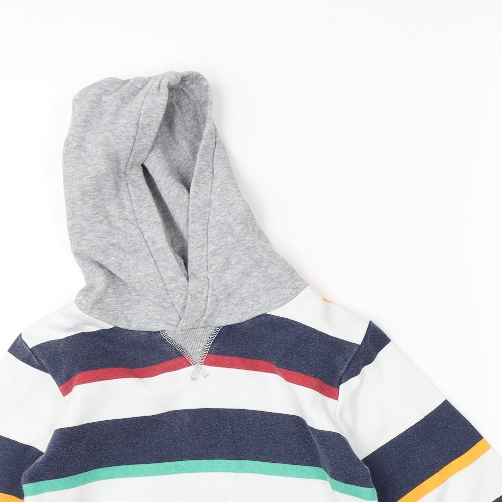 H&M Boys Grey Striped  Pullover Hoodie Size M