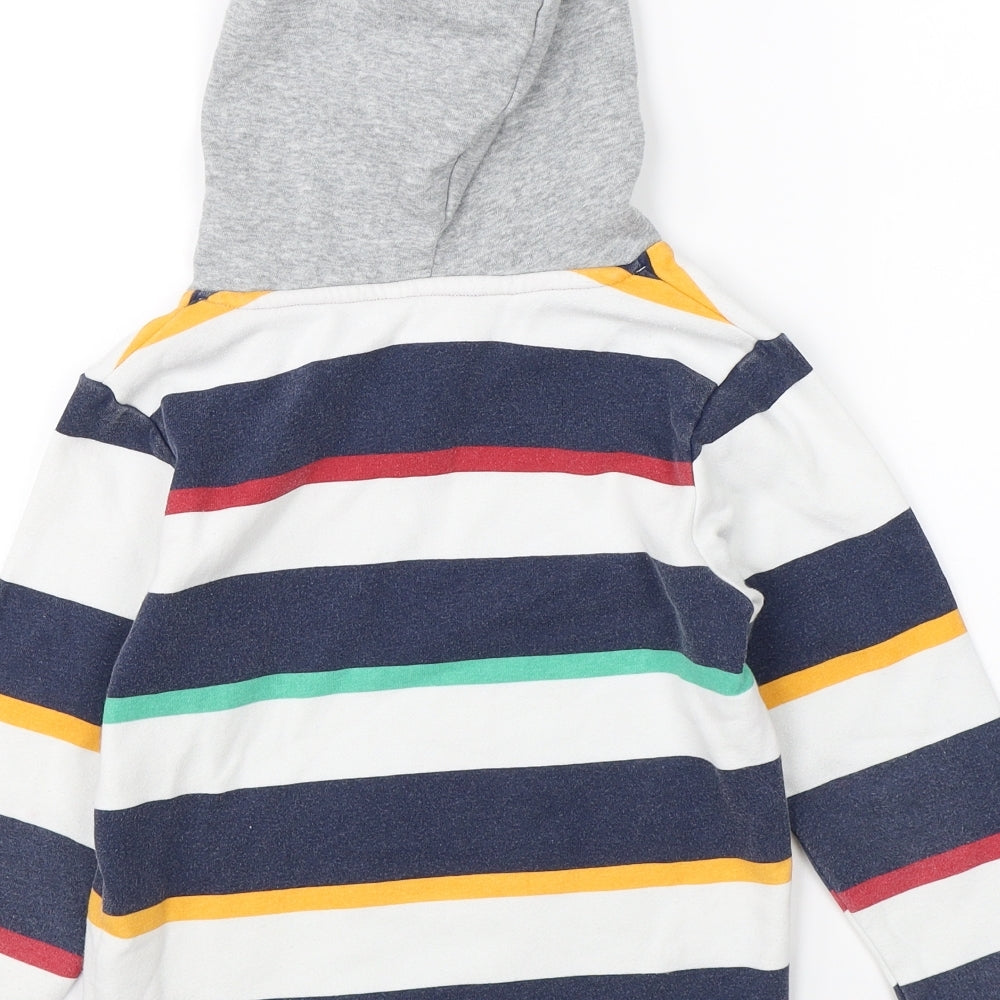 H&M Boys Grey Striped  Pullover Hoodie Size M