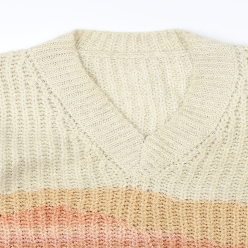 NEXT Womens Multicoloured Striped Knit Pullover Jumper Size M