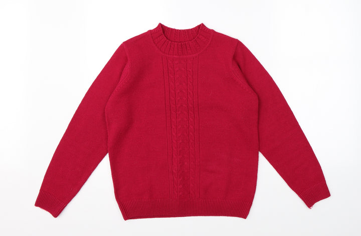 Isle Womens Pink Knit Pullover Jumper Size S