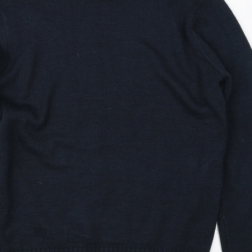 Star Clothing Mens Blue  Knit Pullover Jumper Size M  - christmas deer
