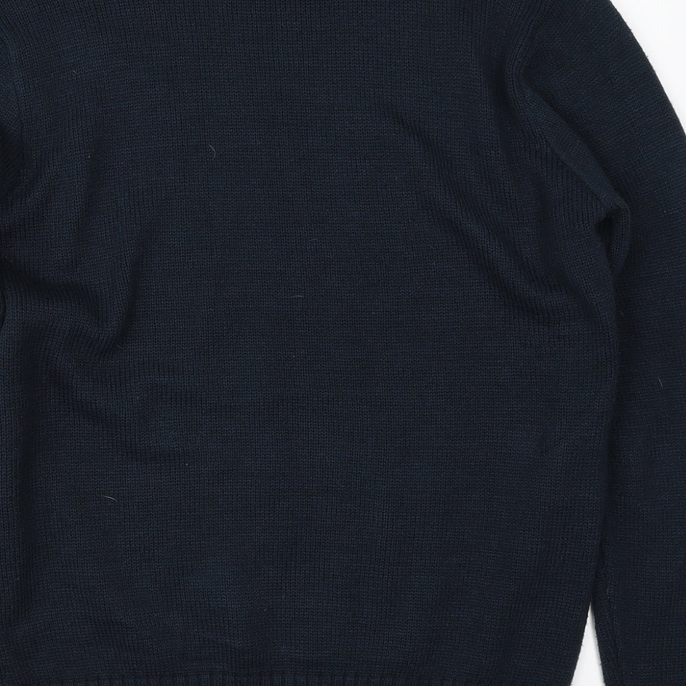 Star Clothing Mens Blue  Knit Pullover Jumper Size M  - christmas deer
