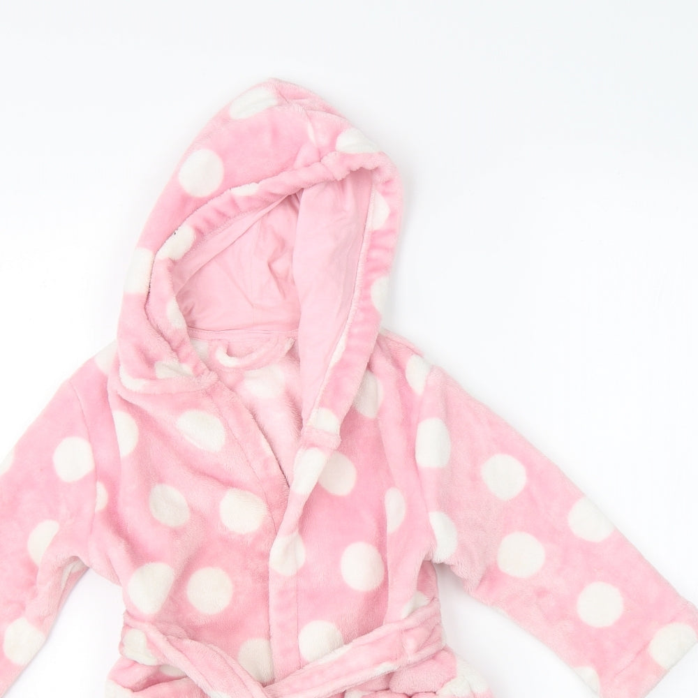 George Girls Pink Polka Dot   Robe Size 2-3 Years