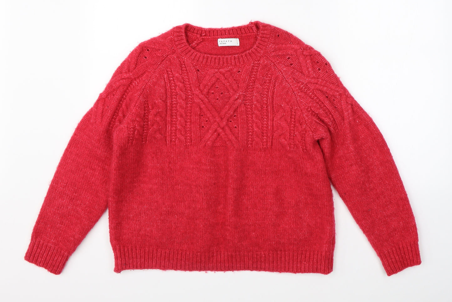 Papaya Womens Pink  Knit Pullover Jumper Size L