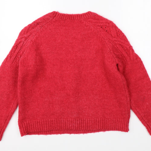 Papaya Womens Pink  Knit Pullover Jumper Size L