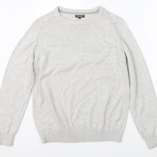 Geogre Mens Grey  Knit Pullover Jumper Size M