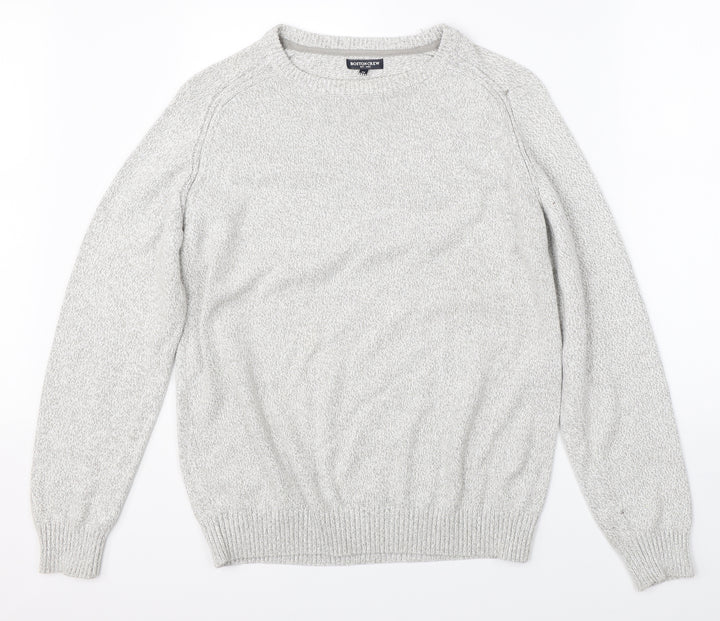 Geogre Mens Grey Knit Pullover Jumper Size M