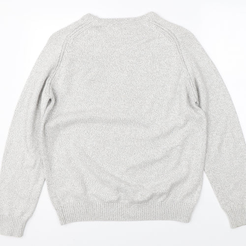 Geogre Mens Grey  Knit Pullover Jumper Size M