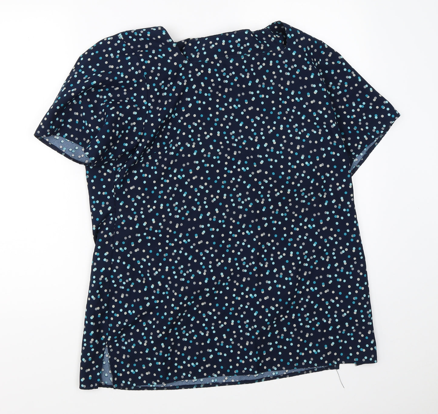Meltemi Womens Black Polka Dot  Basic Blouse Size 14