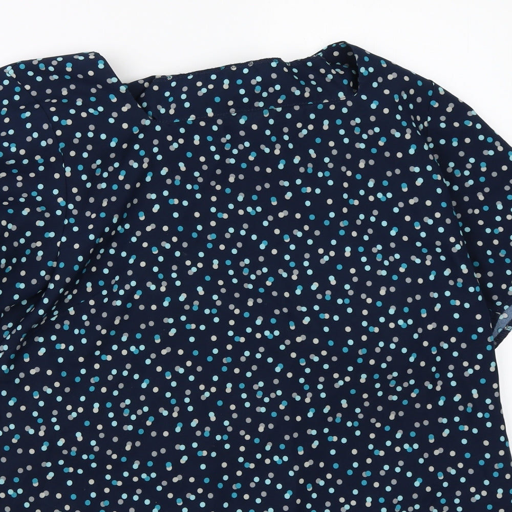 Meltemi Womens Black Polka Dot  Basic Blouse Size 14