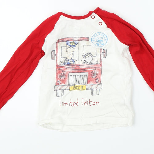 Postman Pat Boys White   Basic T-Shirt Size 12-18 Months  - postman pat