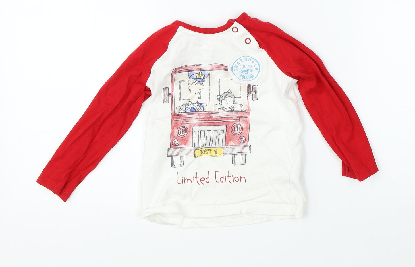 Postman Pat Boys White   Basic T-Shirt Size 12-18 Months  - postman pat