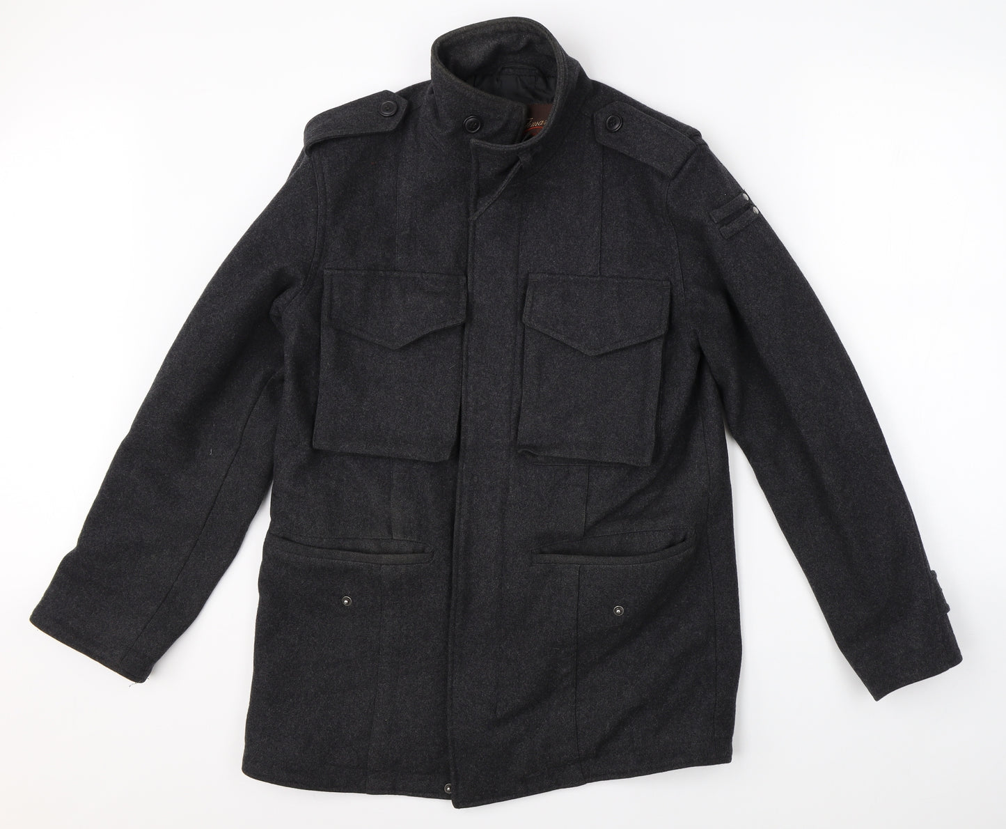 Topman Mens Grey   Overcoat Coat Size S