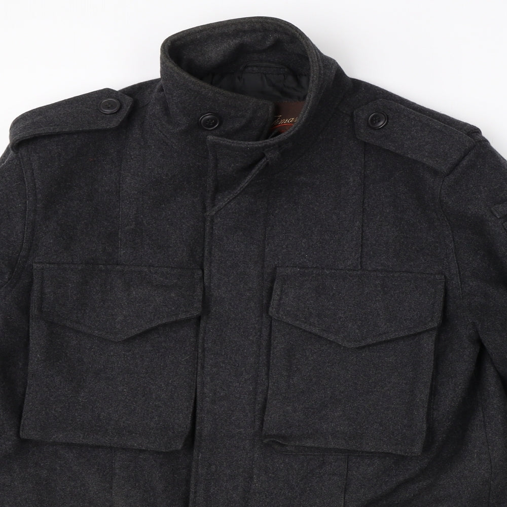 Topman Mens Grey   Overcoat Coat Size S