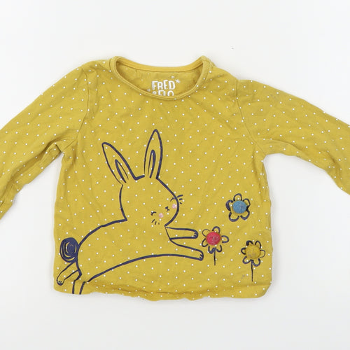 F&F Baby Yellow Polka Dot  Babydoll Pyjama Top Size 12-18 Months