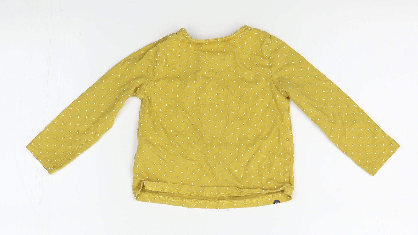 F&F Baby Yellow Polka Dot  Babydoll Pyjama Top Size 12-18 Months