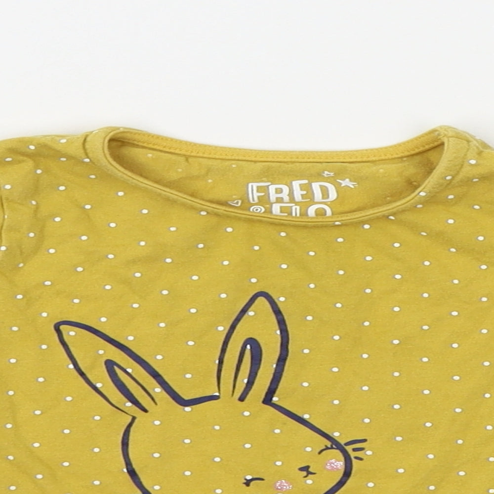 F&F Baby Yellow Polka Dot  Babydoll Pyjama Top Size 12-18 Months
