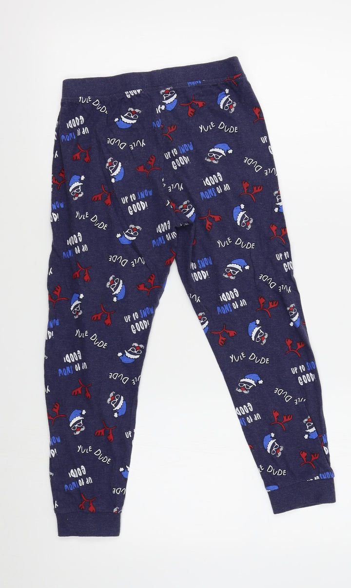 F&F Boys Blue Lounge Pants Size 9-10 Years - Christmas
