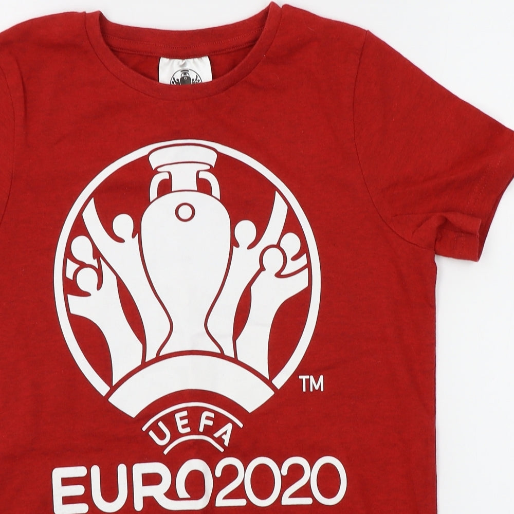 UEFA Euro 2020 Boys Red   Basic T-Shirt Size 11 Years