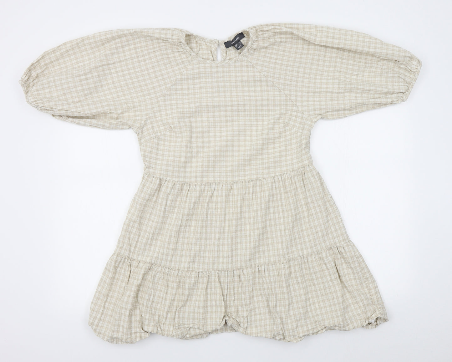 Primark Womens Beige Plaid  A-Line  Size 10