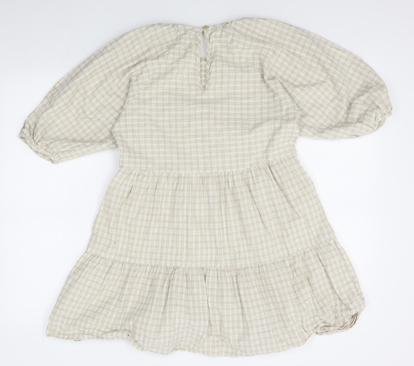 Primark Womens Beige Plaid  A-Line  Size 10
