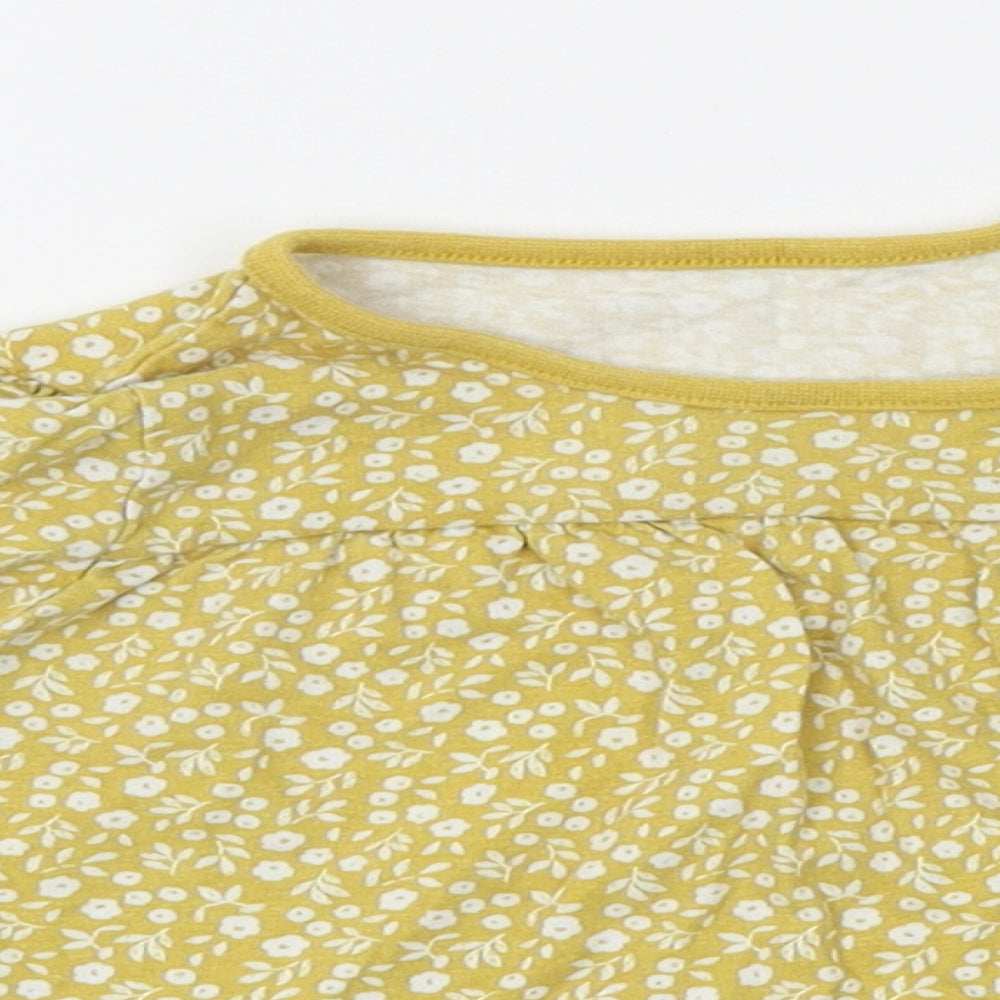 TU Girls Yellow Floral   Pyjama Top Size 12-18 Months