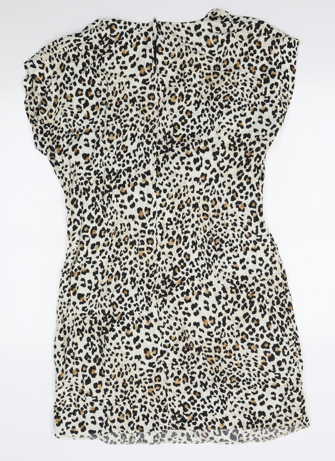 Dorothy Perkins Womens Beige Animal Print  Shift  Size 14