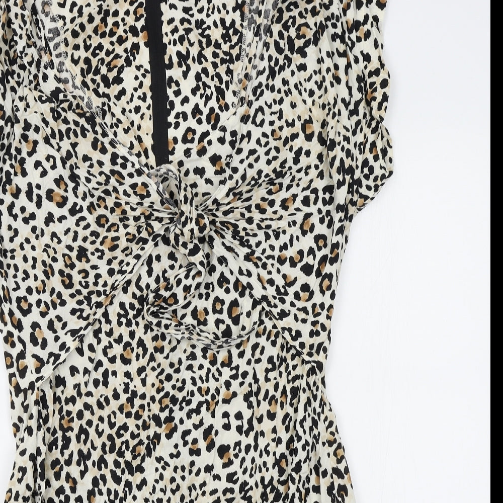 Dorothy Perkins Womens Beige Animal Print  Shift  Size 14