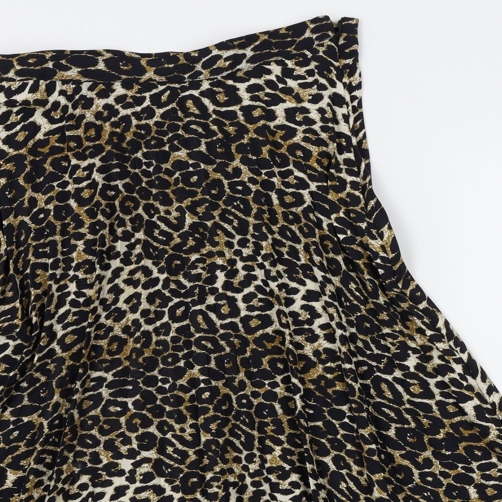 F&F Womens Brown Animal Print  Maxi Skirt Size 14