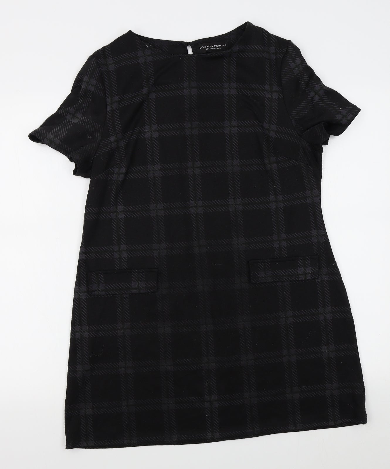Dorothy Perkins Womens Black Plaid  A-Line  Size 14
