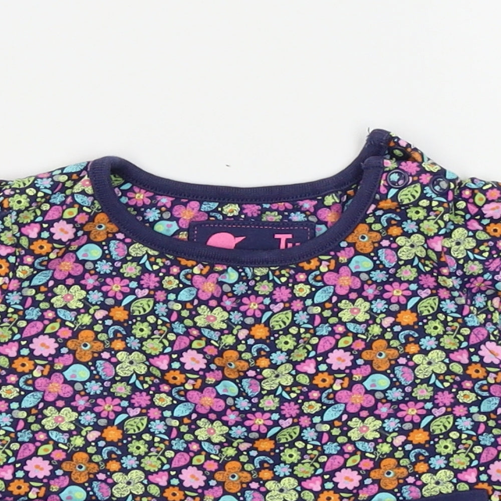 TU Girls Pink Floral  Basic T-Shirt Size 0-3 Months