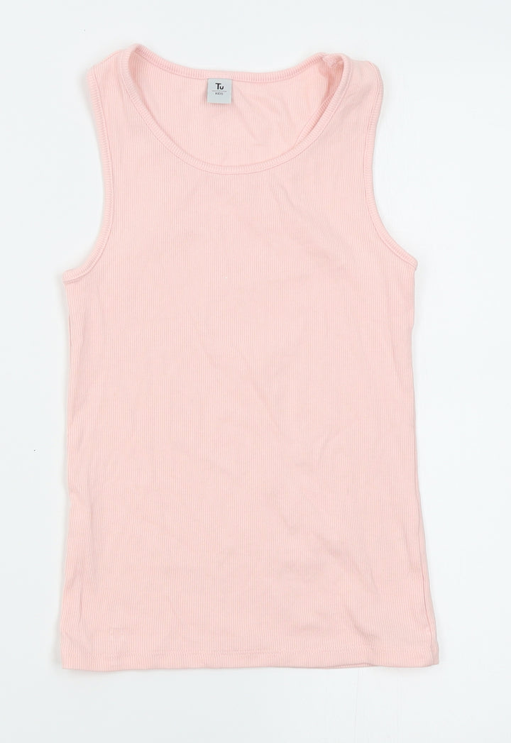 TU Girls Pink Basic Tank Size 12 Years