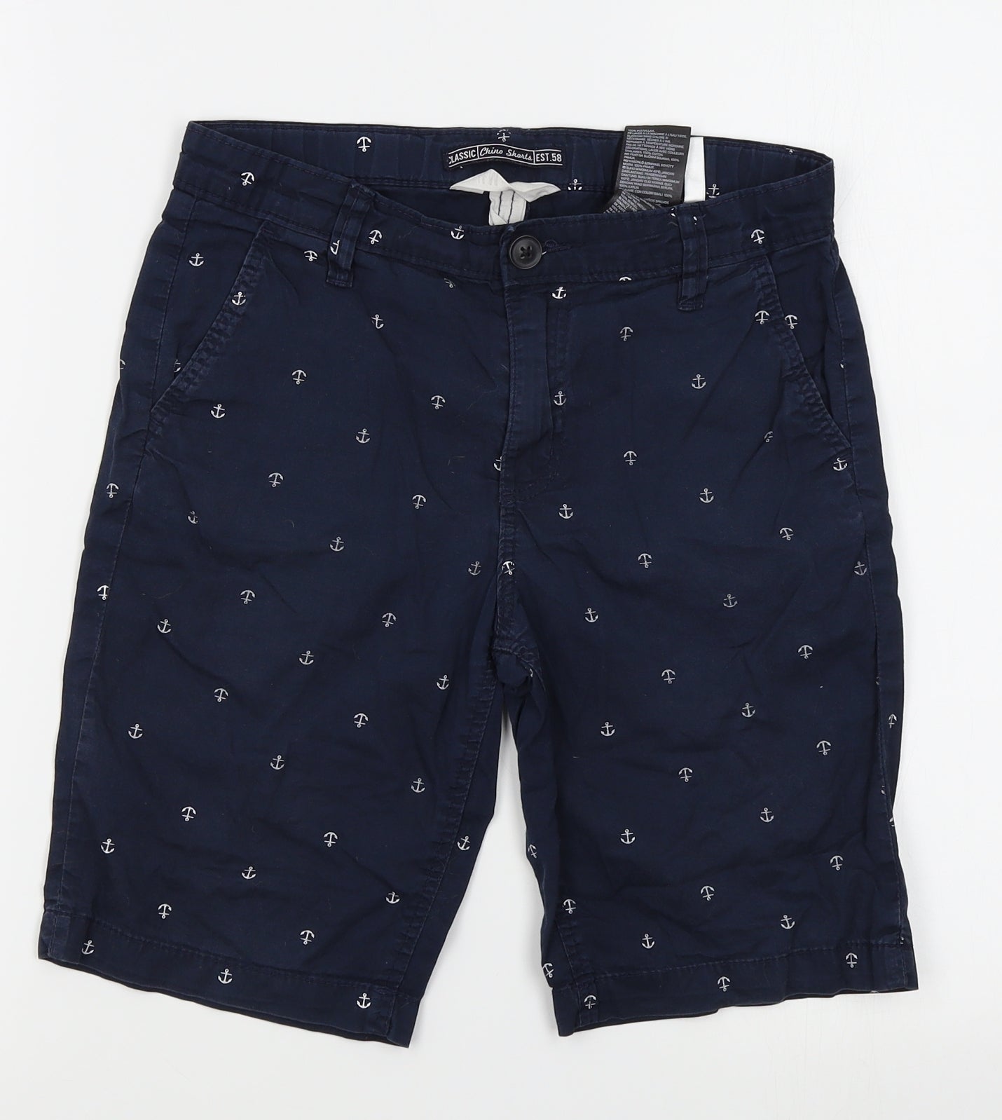 H&M Boys Blue   Chino Shorts Size 10-11 Years