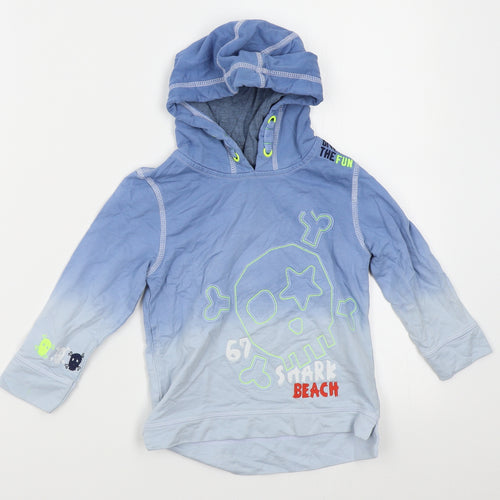 George Boys Blue Batik  Pullover Hoodie Size 2-3 Years  - shark