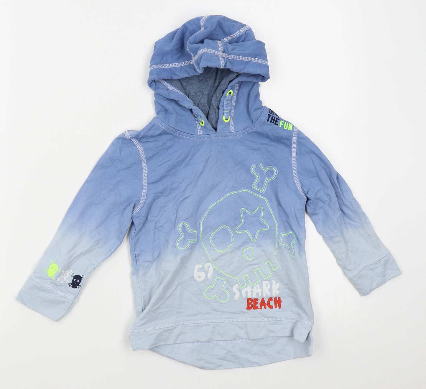George Boys Blue Batik  Pullover Hoodie Size 2-3 Years  - shark