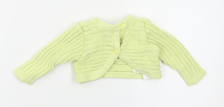 tout petits Girls Yellow Cardigan Jumper Size 6-9 Months