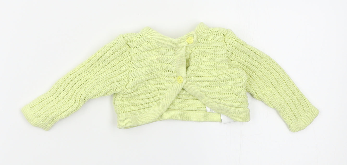 tout petits Girls Yellow   Cardigan Jumper Size 6-9 Months