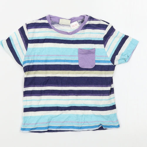 Zara Boys Blue Striped  Basic T-Shirt Size 12-18 Months