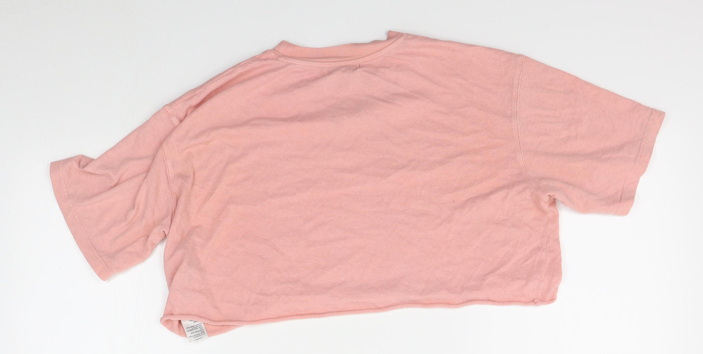 Topshop Womens Pink   Cropped T-Shirt Size 8