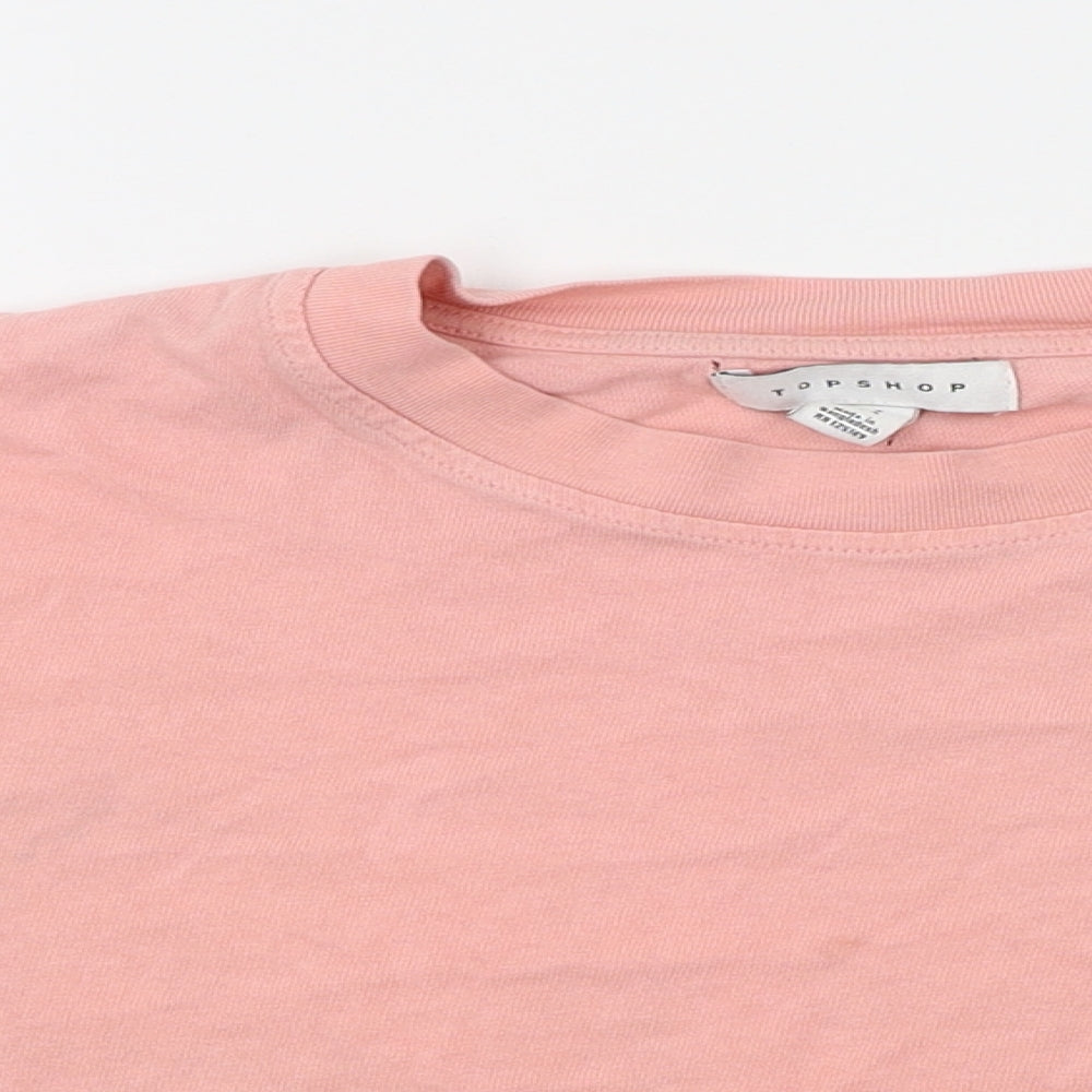 Topshop Womens Pink   Cropped T-Shirt Size 8
