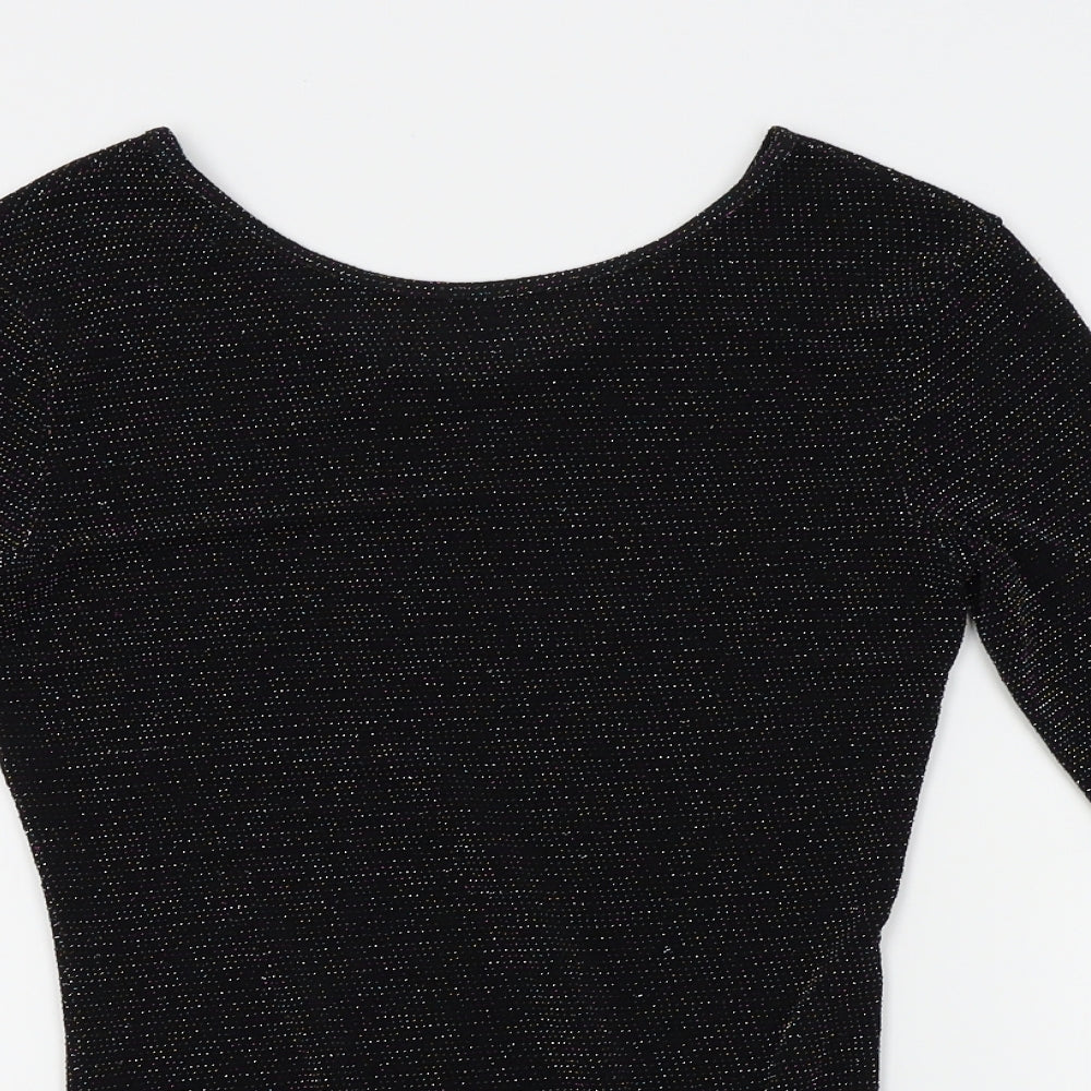 River Island Girls Black   Bodysuit One-Piece Size 11-12 Years