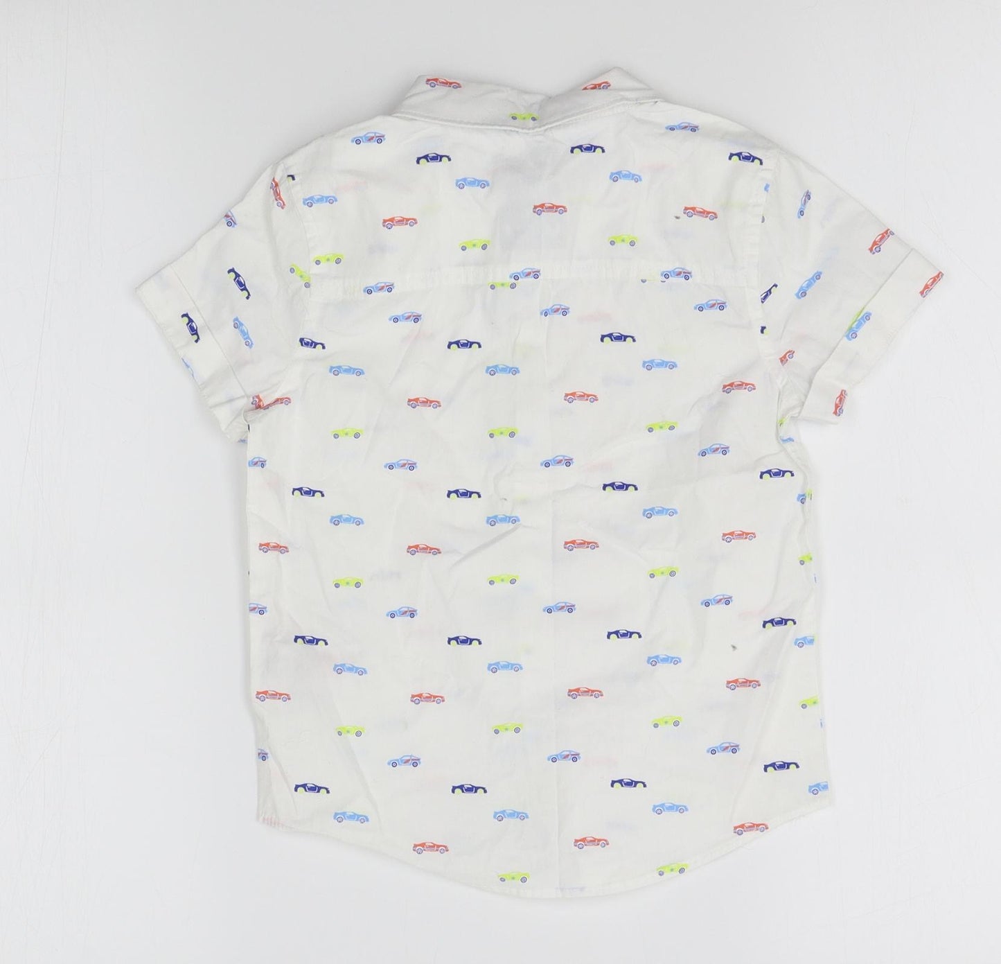 F&F Boys White   Basic Button-Up Size 4-5 Years  - car pattern
