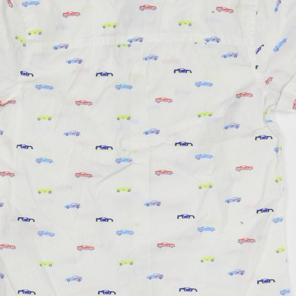 F&F Boys White   Basic Button-Up Size 4-5 Years  - car pattern
