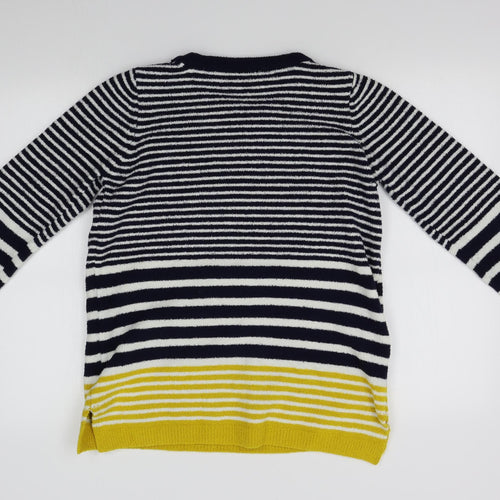 Joules Womens White Striped  Pullover Jumper Size 8