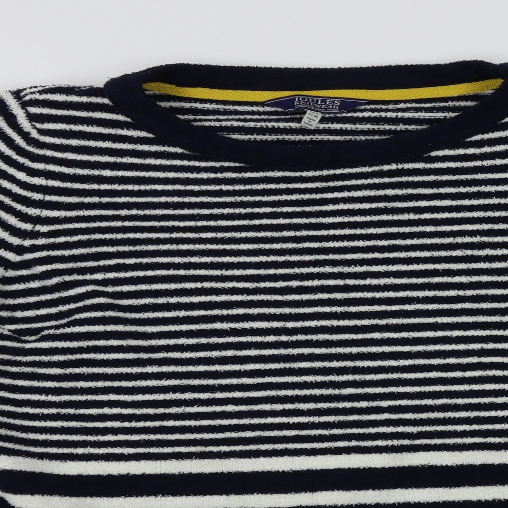 Joules Womens White Striped  Pullover Jumper Size 8