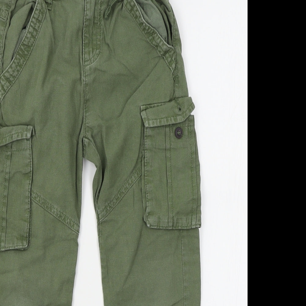 M&S Boys Green   Cargo Trousers Size 6-7 Years